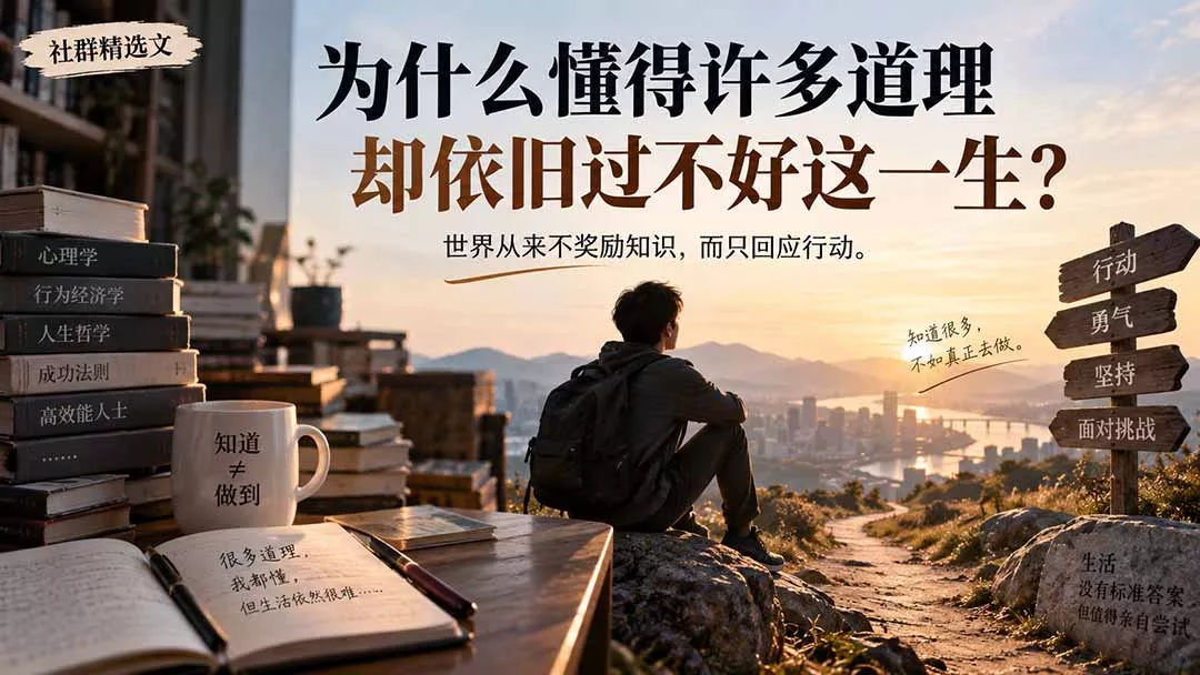 社群精选文：为什么懂得许多道理却依旧过不好这一生？-2爱1学习资源网-伴学无忧