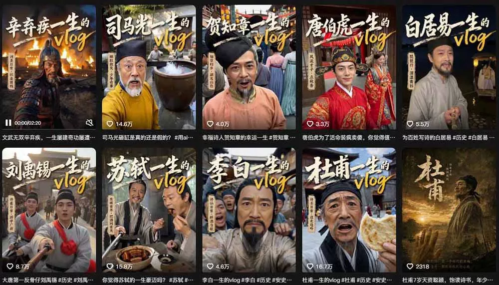 历史人物，诗人一生Vlog教学， AI制作丨伙伴计划丨精选收益丨商单收徒 ，新领域红利期，抓紧做-2爱1学习资源网-伴学无忧