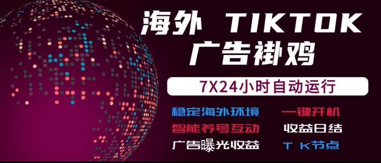 海外TikTok挂G流量变现,7X24自动运行,广告曝光收益,收益日结【揭秘】-2爱1学习资源网-伴学无忧