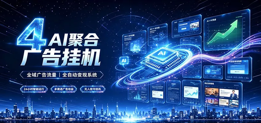全域广告流量聚合，AI无人挂机稳赚佣金，打造长期稳定被动收入副业-2爱1学习资源网-伴学无忧