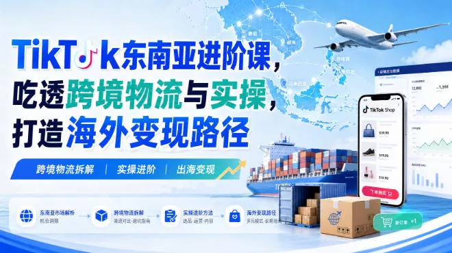 TikTok东南亚进阶课,吃透跨境物流与实操,打造海外变现路径-2爱1学习资源网-伴学无忧