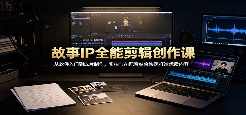 故事IP全能剪辑创作课：从软件入门到成片制作，实拍与AI配音结合快速打造优质内容-2爱1学习资源网-伴学无忧