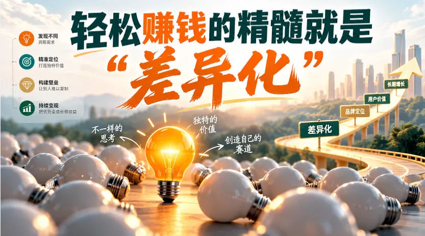 某公众号付费文章：轻松賺钱的精髓就是“差异化”-2爱1学习资源网-伴学无忧