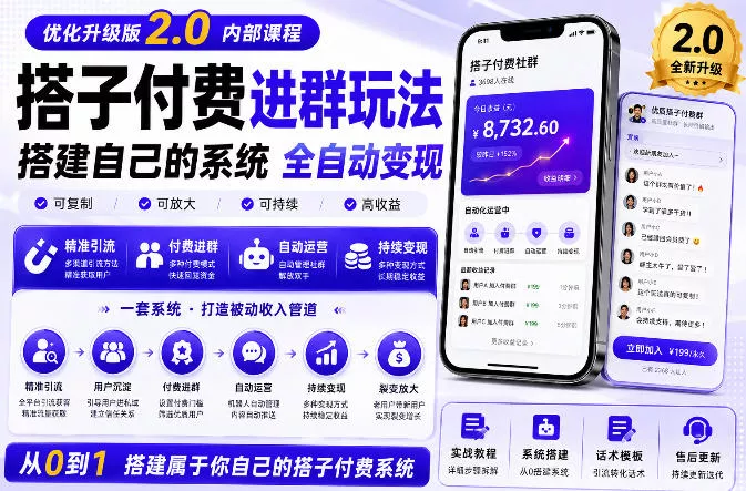 搭建群系统实战项目玩法，搭建整套付费进群系统，实现全天被动收益-2爱1学习资源网-伴学无忧