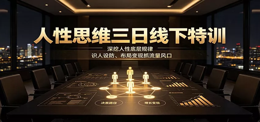 人性思维三日线下特训：深挖人性底层规律，识人设防、布局变现抓流量风口-2爱1学习资源网-伴学无忧