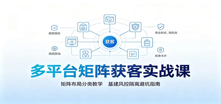 多平台矩阵获客实战课：矩阵布局分类教学，基建风控隔离避坑指南-2爱1学习资源网-伴学无忧