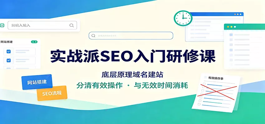 实战派SEO入门研修课：底层原理域名建站，分清有效操作与无效时间消耗-2爱1学习资源网-伴学无忧