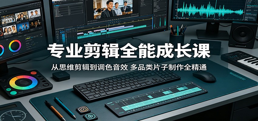 专业剪辑全能成长课：从思维剪辑到调色音效，多品类片子制作全精通-2爱1学习资源网-伴学无忧