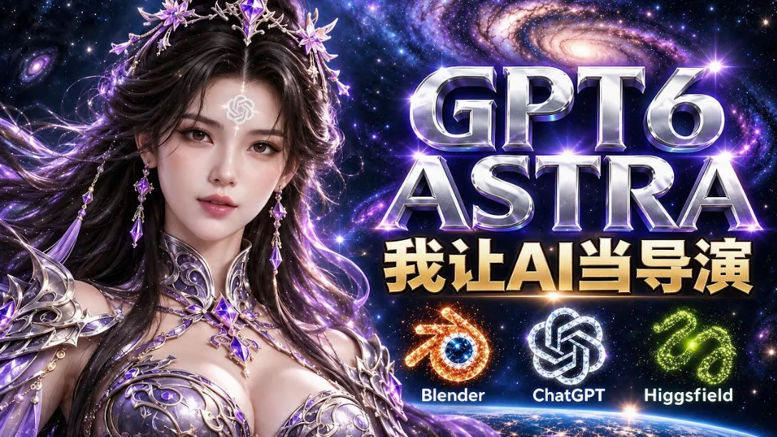 让GPT-6 Astra当导演！Higgsfield和Blender实战打造30秒玄幻精准运镜短片！-2爱1学习资源网-伴学无忧
