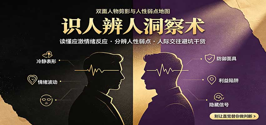识人辨人终极心法:读懂应激情绪反应,分辨人性弱点,人际交往避坑干货-2爱1学习资源网-伴学无忧