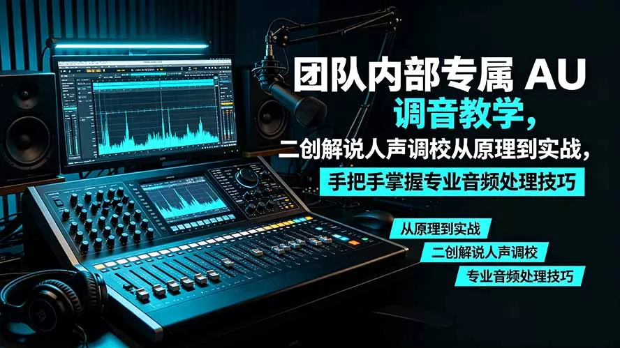 某大佬团队内部专属 AU 调音教学，二创解说人声调校从原理到实战，手把手掌握专业音频处理技巧-2爱1学习资源网-伴学无忧