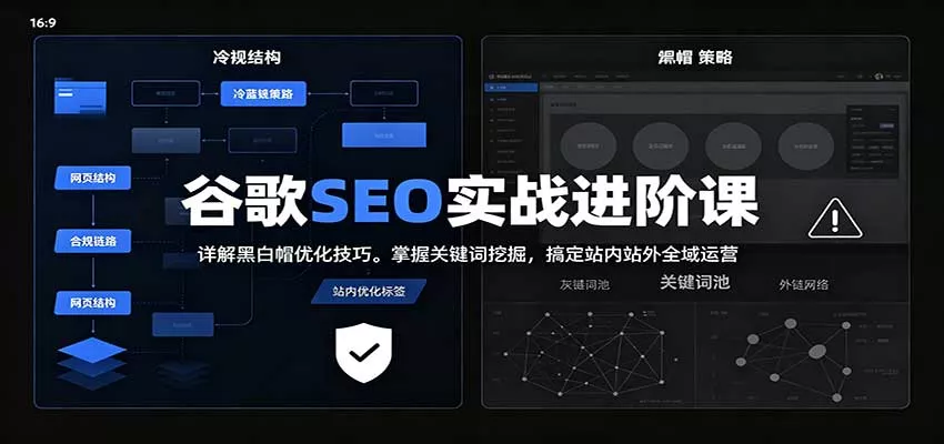 2026谷歌SEO实战进阶课：详解黑白帽优化技巧，掌握关键词挖掘，搞定站内站外全域运营-2爱1学习资源网-伴学无忧