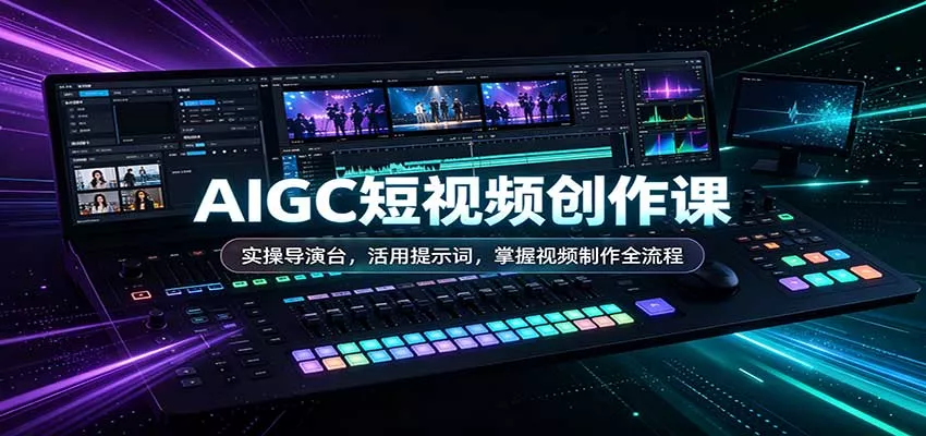 AIGC短视频创作课：实操导演台，活用提示词，掌握视频制作全流程-2爱1学习资源网-伴学无忧