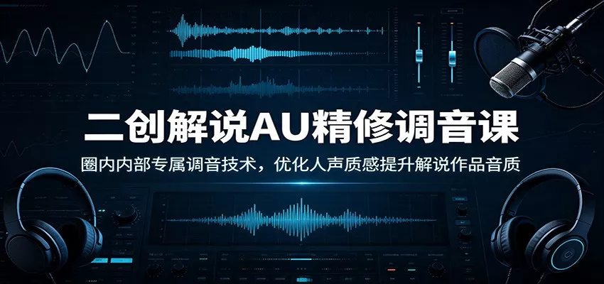二创解说AU精修调音课：圈内内部专属调音技术，优化人声质感提升解说作品音质-2爱1学习资源网-伴学无忧