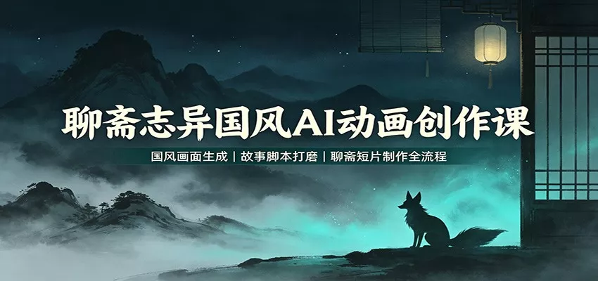聊斋志异国风AI动画创作课：国风画面生成，故事脚本打磨，聊斋短片制作全流程-2爱1学习资源网-伴学无忧