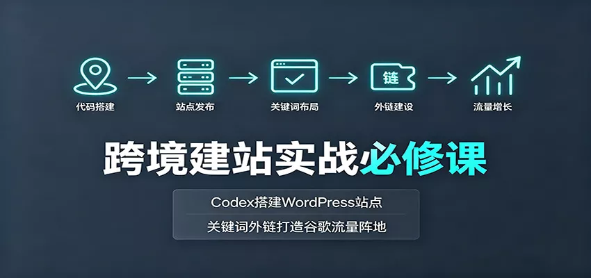 跨境建站实战必修课：Codex搭建WordPress站点，关键词外链打造谷歌流量阵地-2爱1学习资源网-伴学无忧