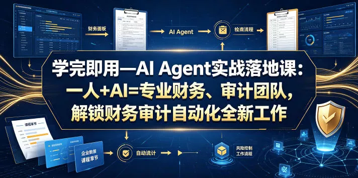 学完即用—AI Agent实战落地课：一人+AI=专业财务、审计团队，解锁财务审计自动化全新工作模式(更新0804)-2爱1学习资源网-伴学无忧
