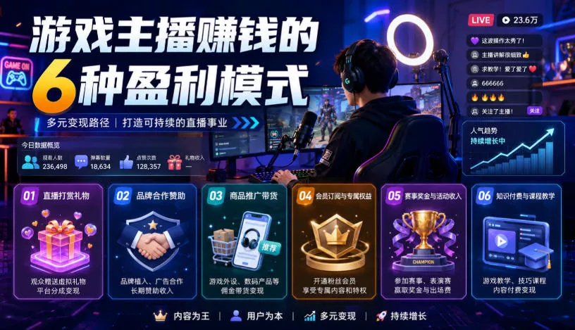 付费文章：游戏主播賺钱的6种盈利模式-2爱1学习资源网-伴学无忧