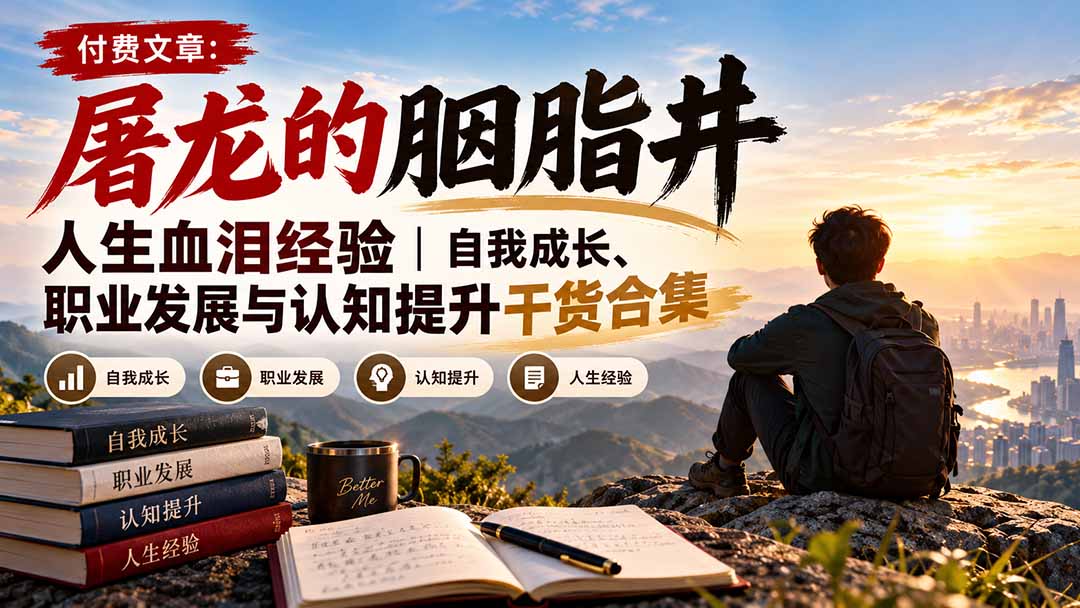 付费文章：屠龙的胭脂井人生血泪经验｜自我成长、职业发展与认知提升干货合集-2爱1学习资源网-伴学无忧