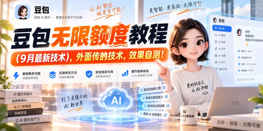 豆包无限额度教程(9月最新技术),外面传的技术,效果自测!-2爱1学习资源网-伴学无忧