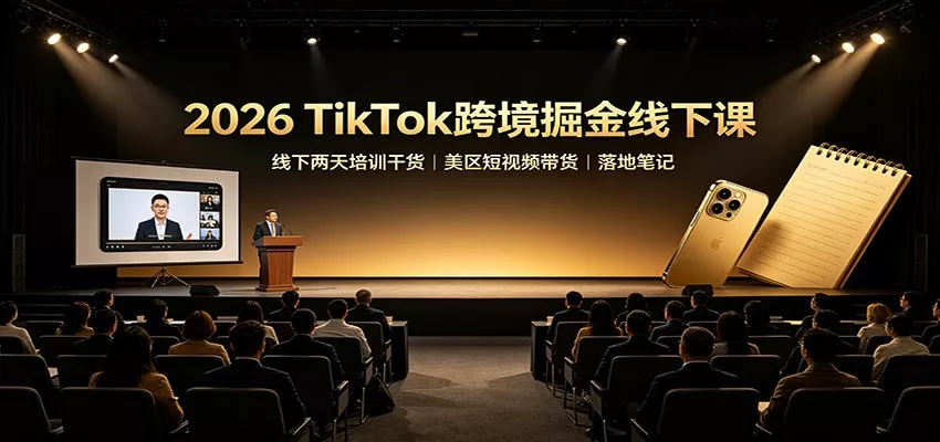 2026 TikTok跨境掘金线下课：线下两天培训干货，美区短视频带货落地笔记-2爱1学习资源网-伴学无忧