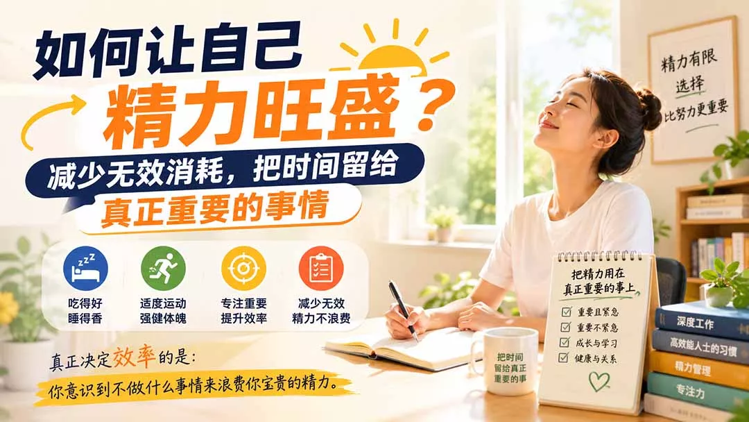 付费文章：如何让自己精力旺盛？减少无效消耗，把时间留给真正重要的事情-2爱1学习资源网-伴学无忧
