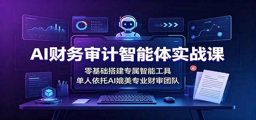 AI财务审计智能体实战课：零基础搭建专属智能工具，单人依托AI媲美专业财审团队-2爱1学习资源网-伴学无忧
