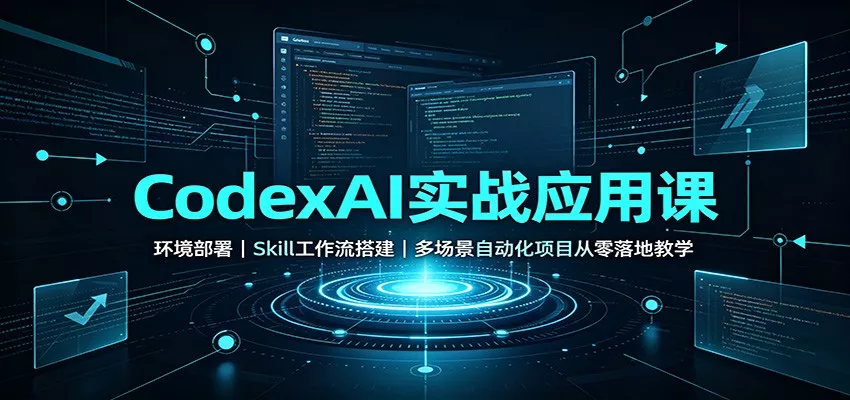 CodexAI实战应用课：环境部署Skill工作流搭建，多场景自动化项目从零落地教学-2爱1学习资源网-伴学无忧