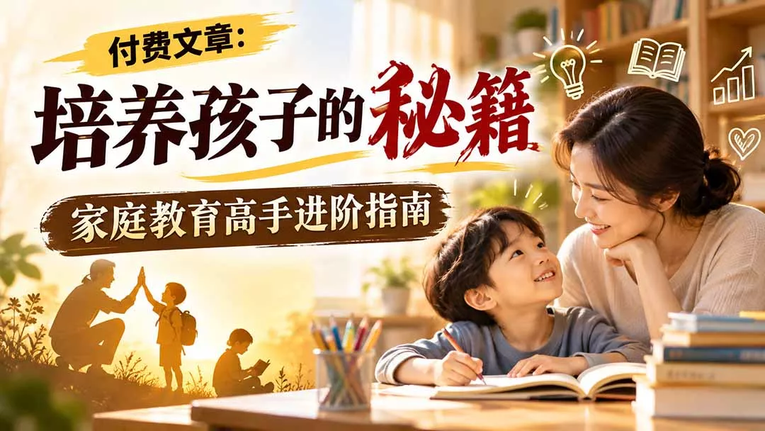 付费文章：培养孩子的秘籍，家庭教育高手进阶指南-2爱1学习资源网-伴学无忧