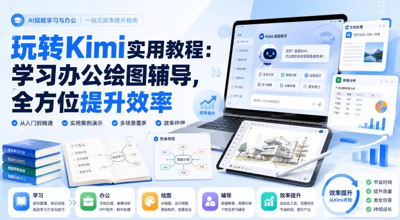 玩转Kimi实用教程：学习办公绘图辅导，全方位提升效率-2爱1学习资源网-伴学无忧