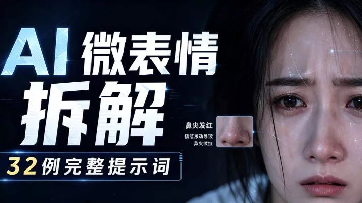 AI微表情拆解提示词合集，精准调控AI角色表情，可直接复用，0基础也能调出影视级表情变化-2爱1学习资源网-伴学无忧