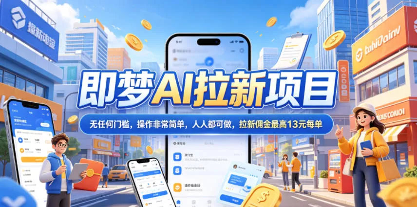 2026年即梦AI拉新项目最新玩法，无任何门槛，操作非常简单，人人都可做，拉新佣金最高13米每单(更新07月25日)-2爱1学习资源网-伴学无忧