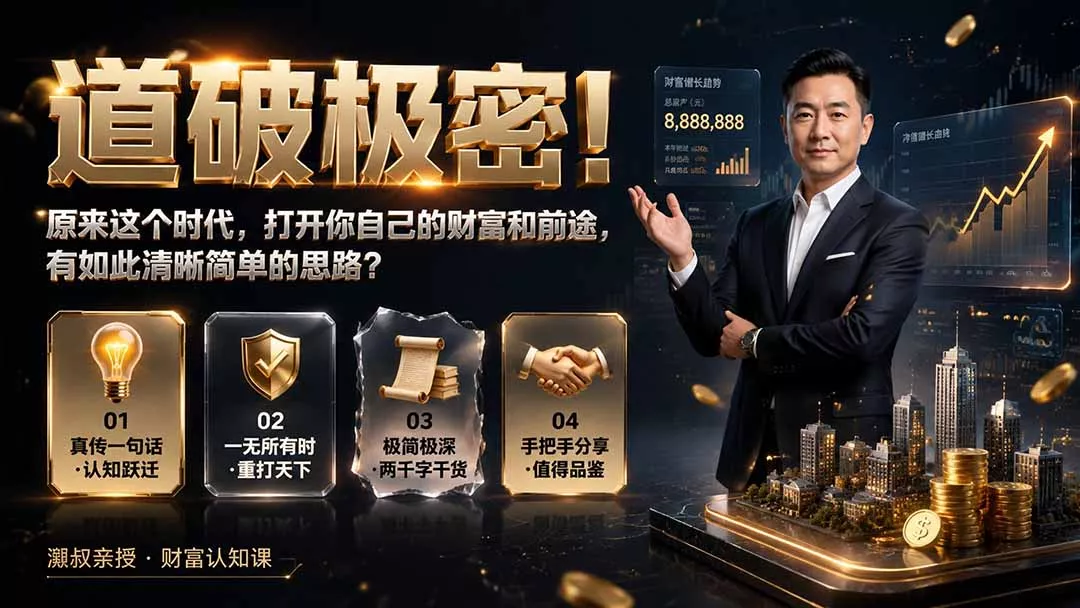 付费文章：道破极密！原来这个时代，打开你自己的财富和前途，有如此清晰简单的思路？-2爱1学习资源网-伴学无忧