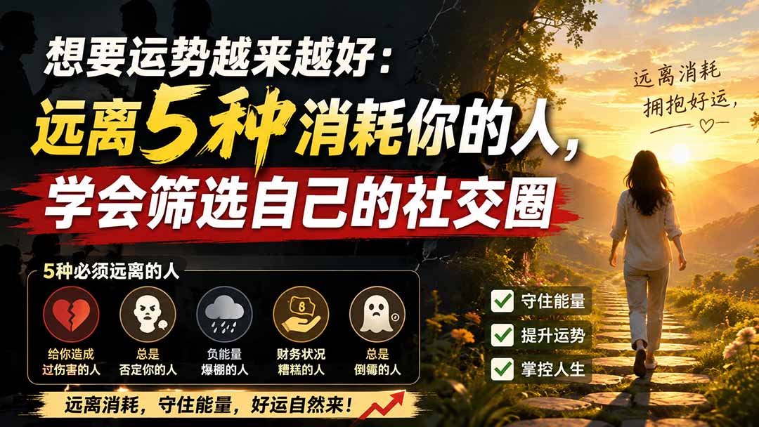 付费文章:想要运势越来越好:远离5种消耗你的人,学会筛选自己的社交圈-2爱1学习资源网-伴学无忧