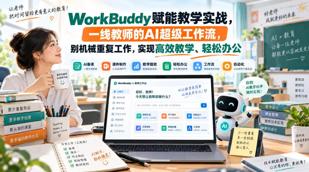WorkBuddy赋能教学实战，一线教师的AI超级工作流，别机械重复工作，实现高效教学、轻松办公-2爱1学习资源网-伴学无忧