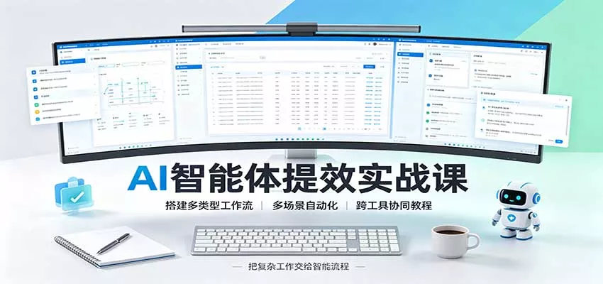 AI智能体提效实战课:搭建多类型工作流,多场景自动化,跨工具协同教程-2爱1学习资源网-伴学无忧