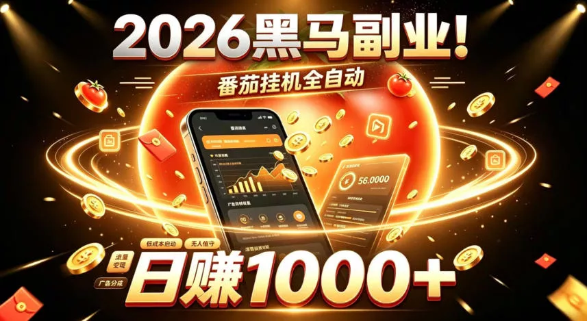 2026黑马副业！番茄挂G全自动日入1000+，操作最简单、门槛最低的线上轻资产项目【揭秘】-2爱1学习资源网-伴学无忧