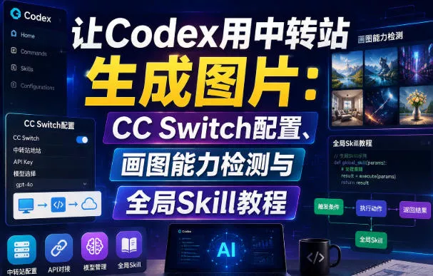 让Codex用中转站生成图片：CC Switch配置、画图能力检测与全局Skill教程-2爱1学习资源网-伴学无忧