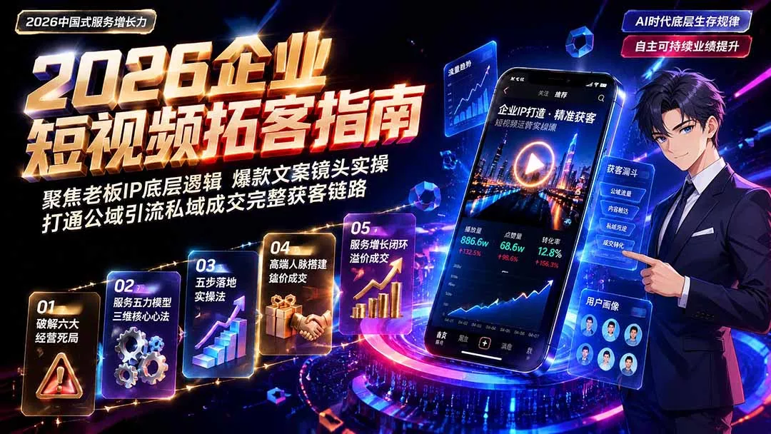 2026AI时代服务增长力实战课-无水印｜五力模型三维心法教学，破解门店客源流失低价内卷实现长效业绩增长-2爱1学习资源网-伴学无忧