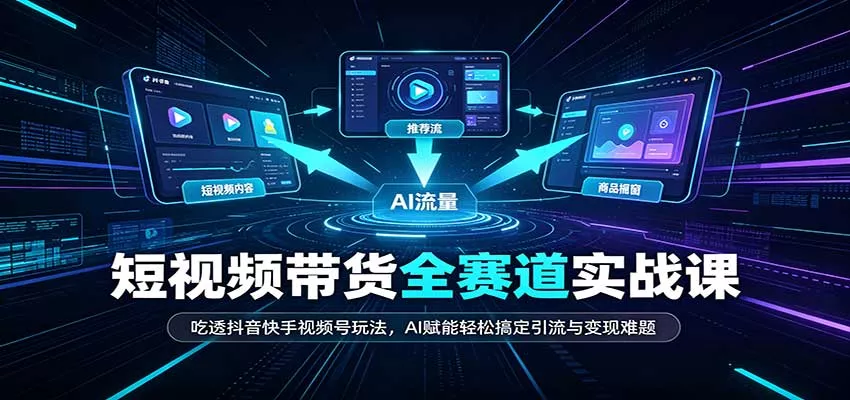 短视频带货全赛道：吃透抖音快手视频号玩法，AI赋能轻松搞定引流与变现难题-2爱1学习资源网-伴学无忧