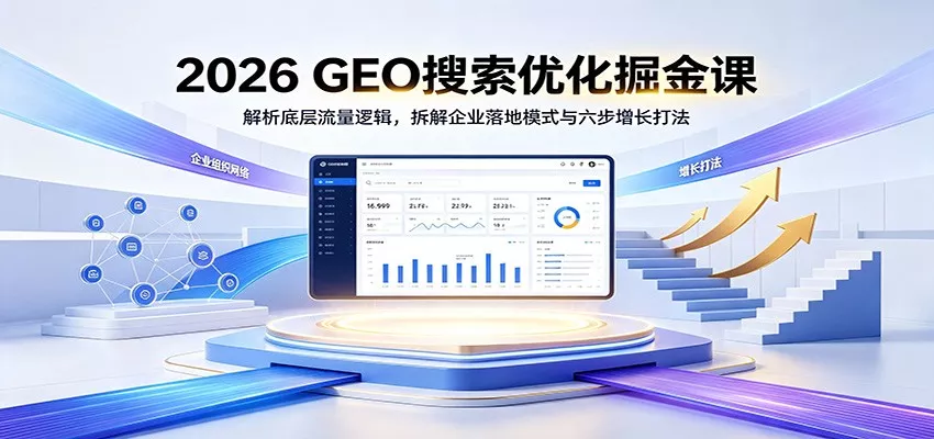 2026 GEO搜索优化掘金课：解析底层流量逻辑，拆解企业落地模式与六步增长打法-2爱1学习资源网-伴学无忧