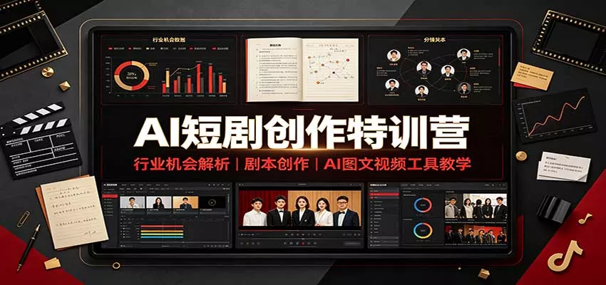 AI短剧创作特训营:行业机会解析,剧本创作,AI图文视频工具教学(文字版)-2爱1学习资源网-伴学无忧