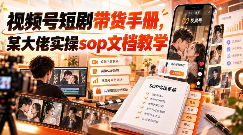 视频号短剧带货手册，某大佬实操sop文档教学-2爱1学习资源网-伴学无忧