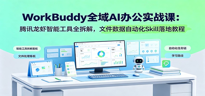 WorkBuddy全域AI办公实战课:腾讯龙虾智能工具全拆解,文件数据自动化Skill落地教程-2爱1学习资源网-伴学无忧
