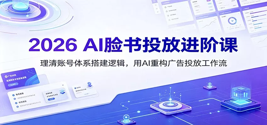 2026 AI脸书投放进阶课：理清账号体系搭建逻辑，用AI重构广告投放工作流(更新)-2爱1学习资源网-伴学无忧