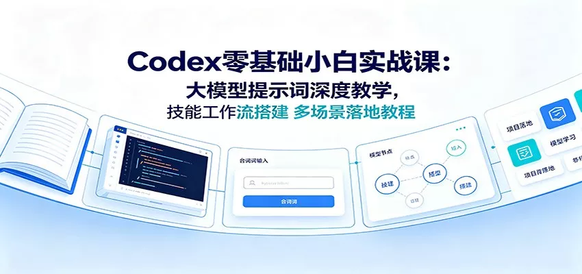 Codex零基础小白实战课：大模型提示词深度教学，技能工作流搭建多场景落地教程-2爱1学习资源网-伴学无忧