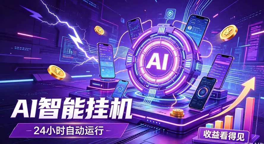 AI智能广告挂机，躺赚新模式 设备托管运行，解放双手持续变现-2爱1学习资源网-伴学无忧