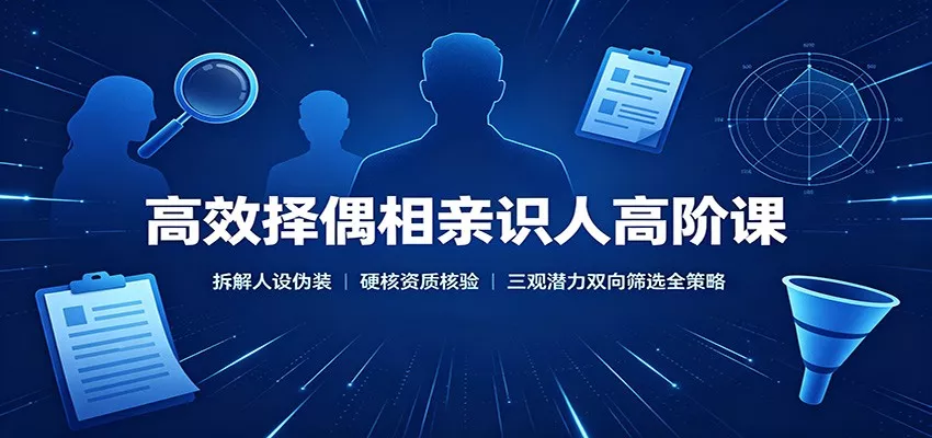 高效择偶相亲识人高阶课：拆解人设伪装，硬核资质核验，三观潜力双向筛选全策略-2爱1学习资源网-伴学无忧
