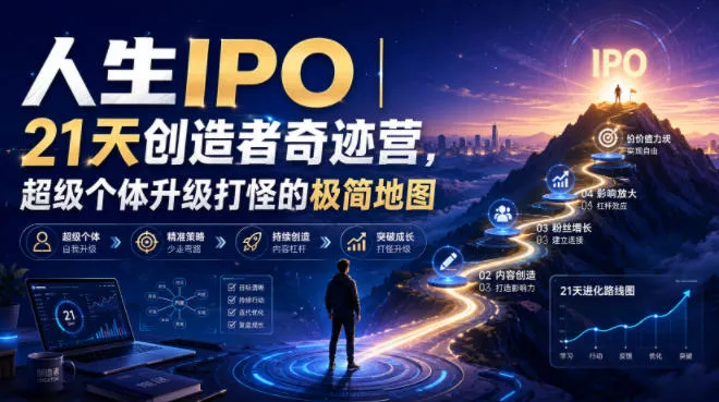 人生IPO︱21天创造者奇迹营，超级个体升级打怪的极简地图-2爱1学习资源网-伴学无忧