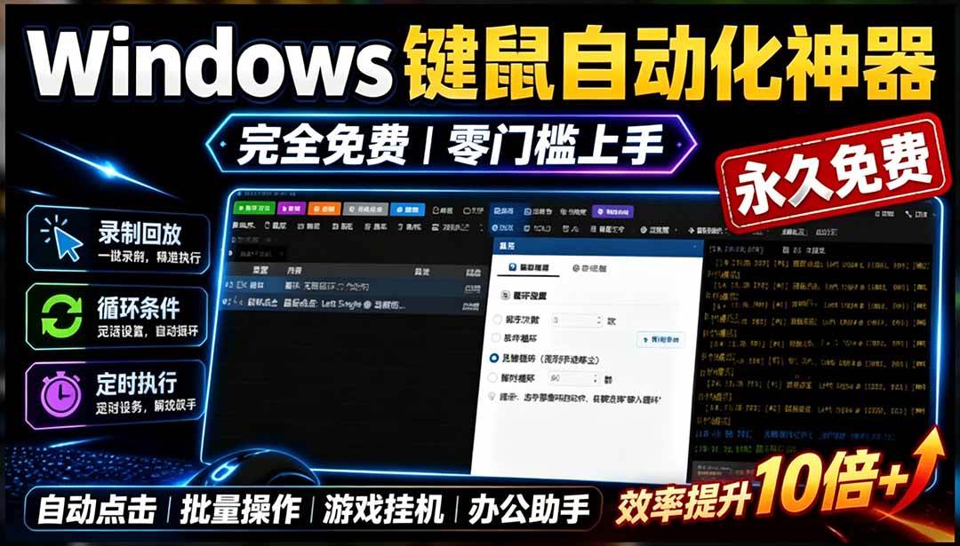 (19423期)专业Windows键鼠自动化工具,免费永久使用,告别重复操作,小白也能快速创建自动化脚本 点点精灵-2爱1学习资源网-伴学无忧